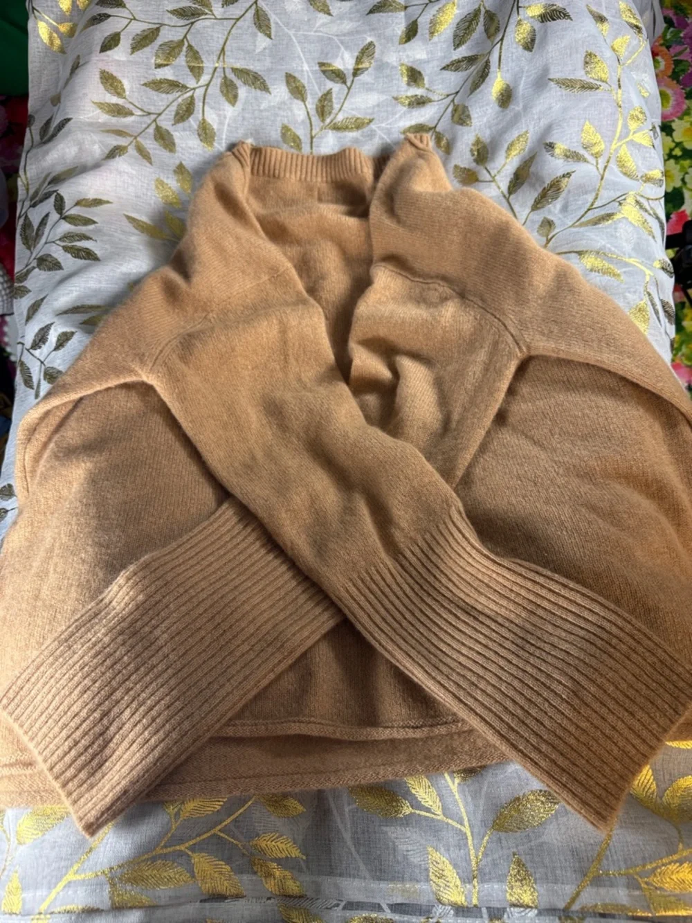 NAADAM Tan Brown Relaxed Fit Oversized Lightweight Cashmere Boatneck Sweater XL - Picture 2 of 6